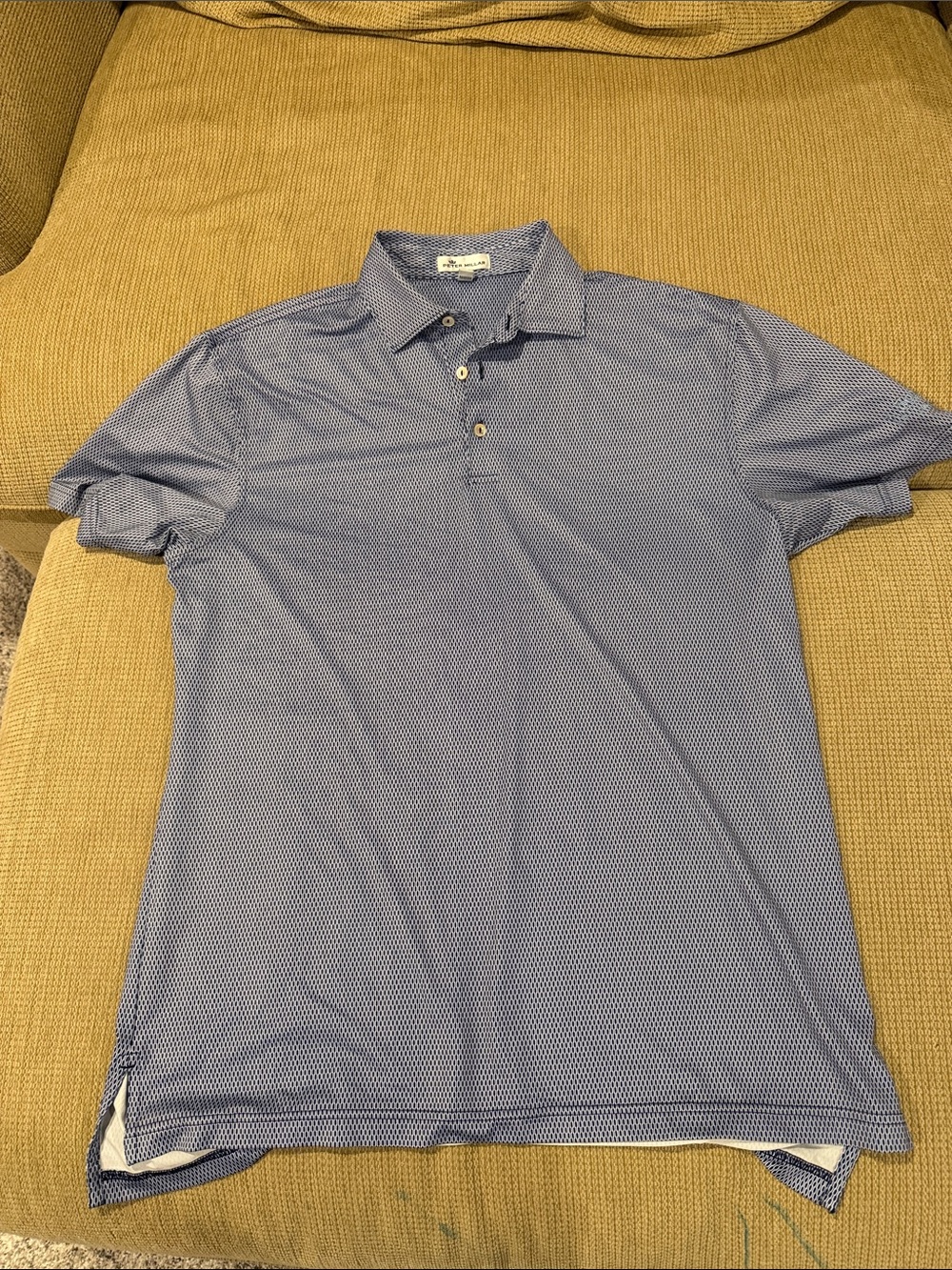 Peter Millar Navy Micro-Pattern Polo